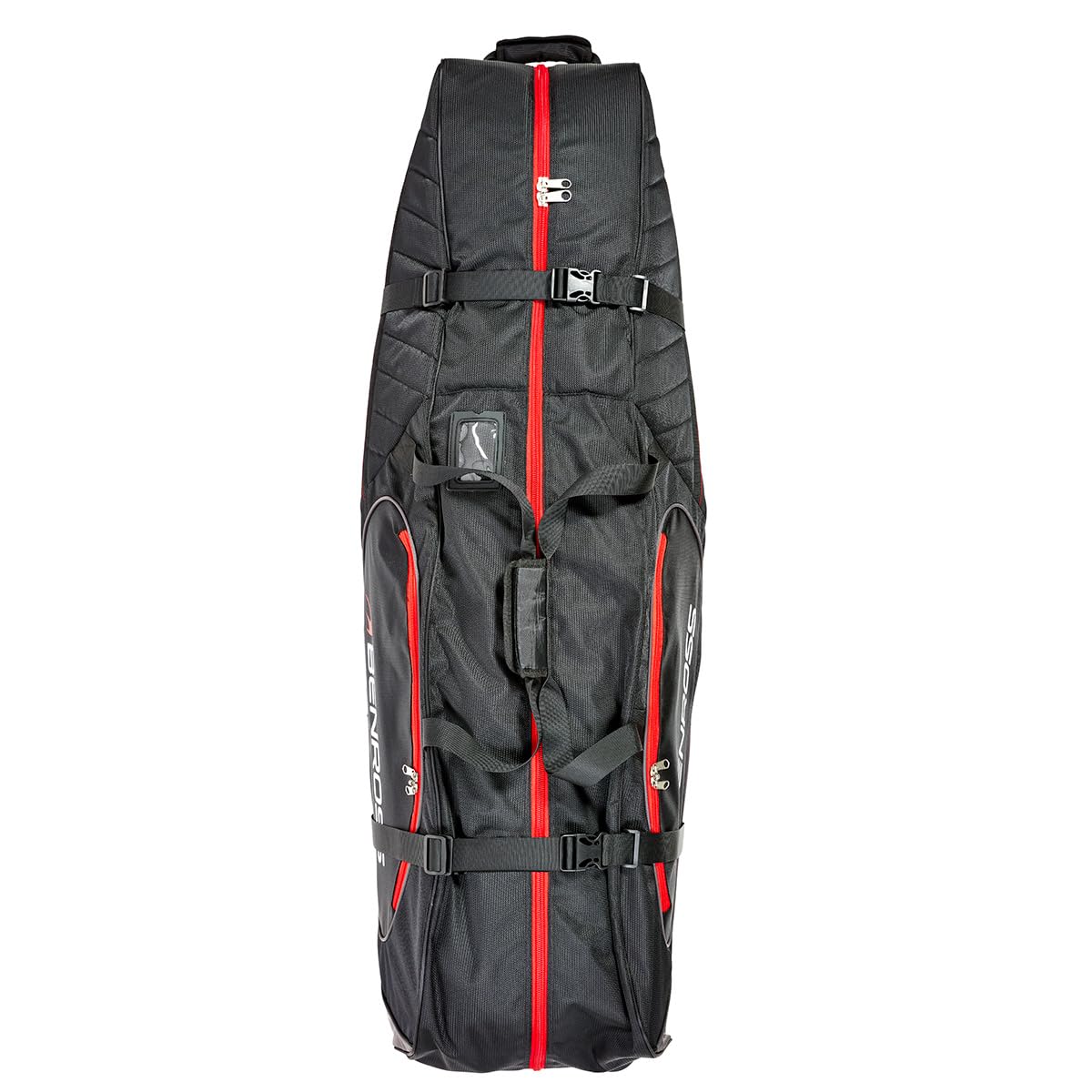 Benross By American Golf Heavy-Duty 1680D Golf Travel Cover with Reinforced Wheels, Shock-Absorbing Clubhead Protection & Organised Storage – Black/Red