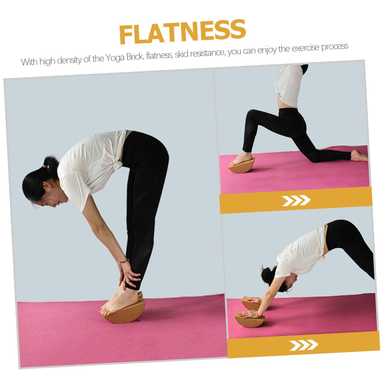 Bloque de Yoga Antideslizante de Corcho para Entrenamiento Diario y Abdominal, Herramienta Resistente y Duradera para Mantener el Equilibrio Estabilidad