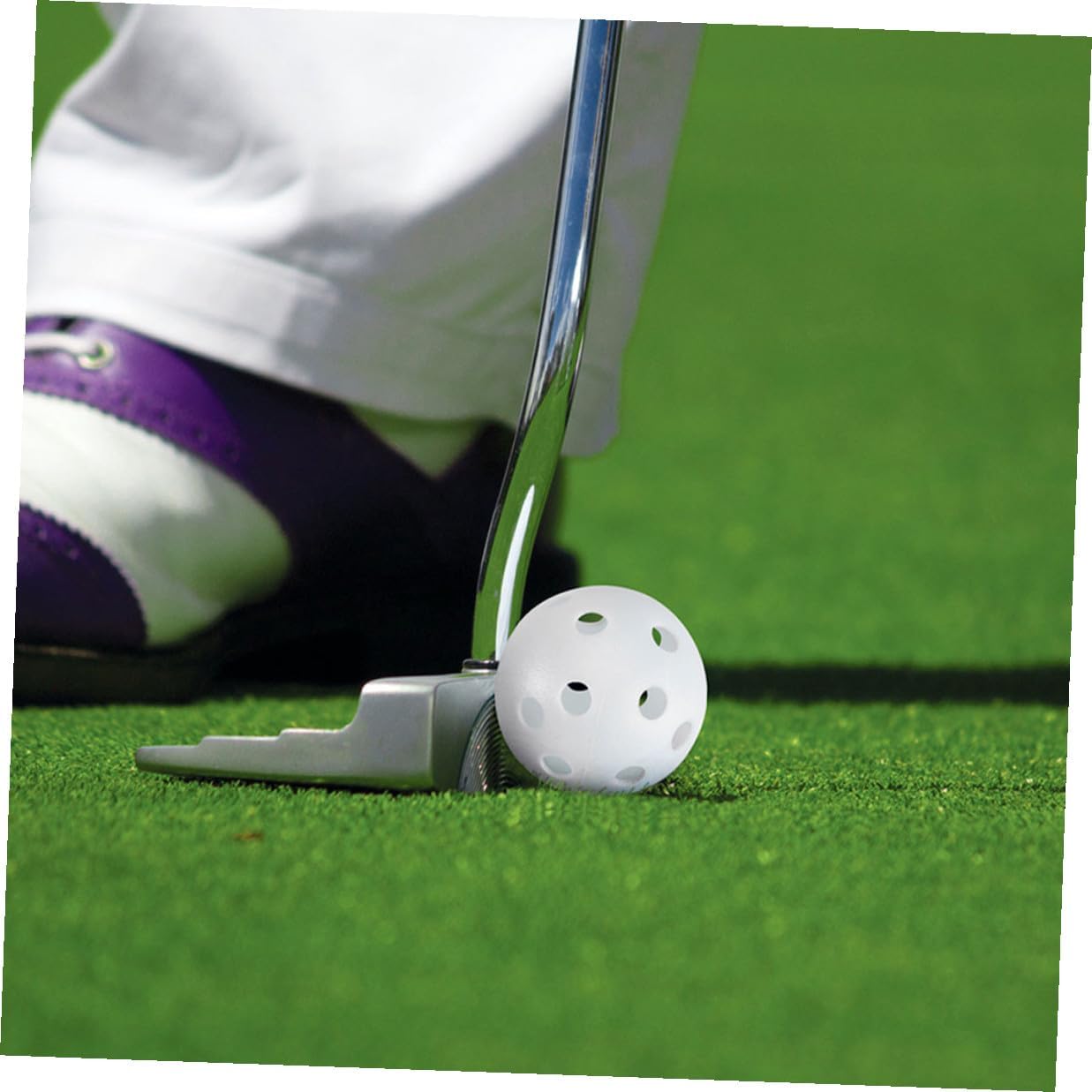 VICASKY 100pcs White Practice Golf Balls Small Hollow Plastic Training Balls Bulk Set for Indoor Outdoor Golf Swing Practice