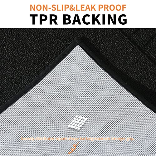 Beqhause-Kitchen-Rugs-And-Mats,2 Pcs Non Slip Kitchen Floor Mat,Absorbent Microfiber Kitchen Mat Set Machine Washable Kitchen Runner Black Kitchen Mat 20X30Inch/20X48Inch #TOP3