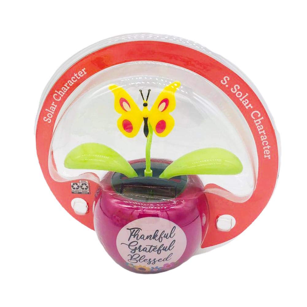 Fleur Solaire Dansante Rose Pour Voiture – Déco Rigolote Et écolo, Pot Coloré, Jouet éducatif Solaire