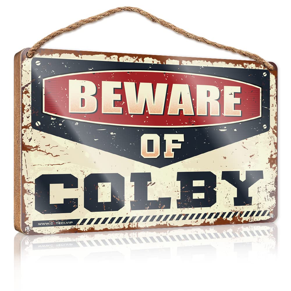 Dtha One Color Hanging Sign Decor Beware Of Colby Wooden Sign Restroom Decor Bar Signs For Home Decor