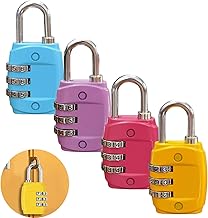 4 Pcs Luggage Locks, Small Padlocks for Suitcase, Travel Security Locks