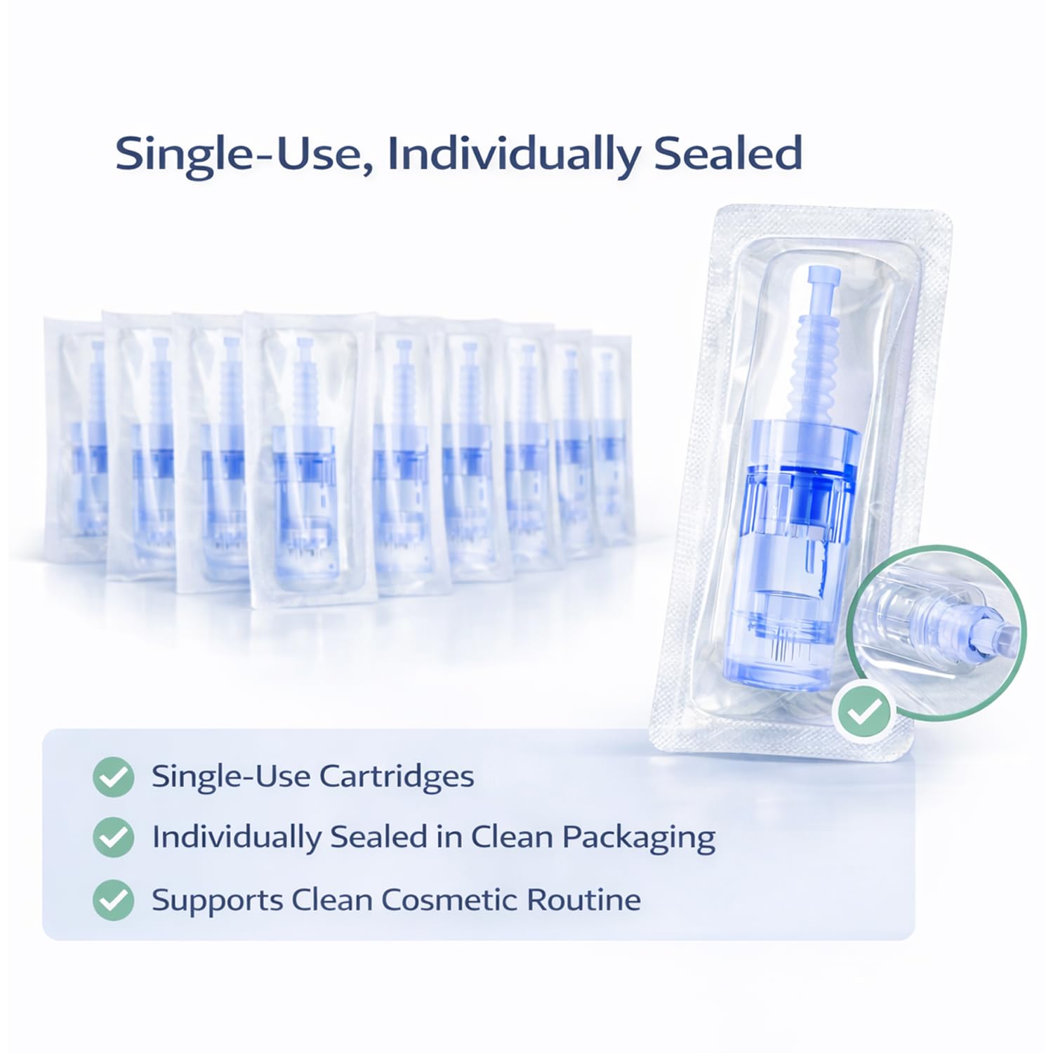 12 Pin Microneedling Replacement Cartridges – 0.25 mm Cosmetic Length, Bayonet-Fit, Compatible with A6 N2 M5 M7 Pens, Home Beauty Use – 10 Pack