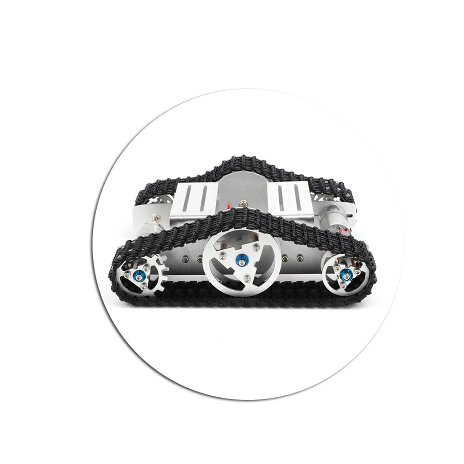 Kit de chasis de tanque de robot, marco de aleación de aluminio de alta calidad, motor de doble accionamiento para la construcción de juguetes y proyectos de (versión no ensamblada)