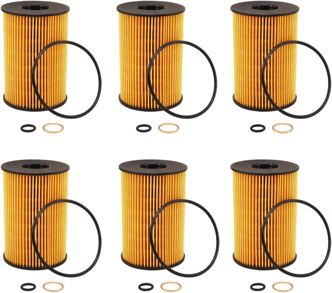 11427583220 Oil Filter Replaces OX 353/7D ECO 11427848321 11427600089 11427580676 Compatible with BMW X5 X6 X7 F10 F15 N63 N63tu 2010-2016 550i S63-2008-2022 X6 2009-2019 750i/750Li(Pack of 6)