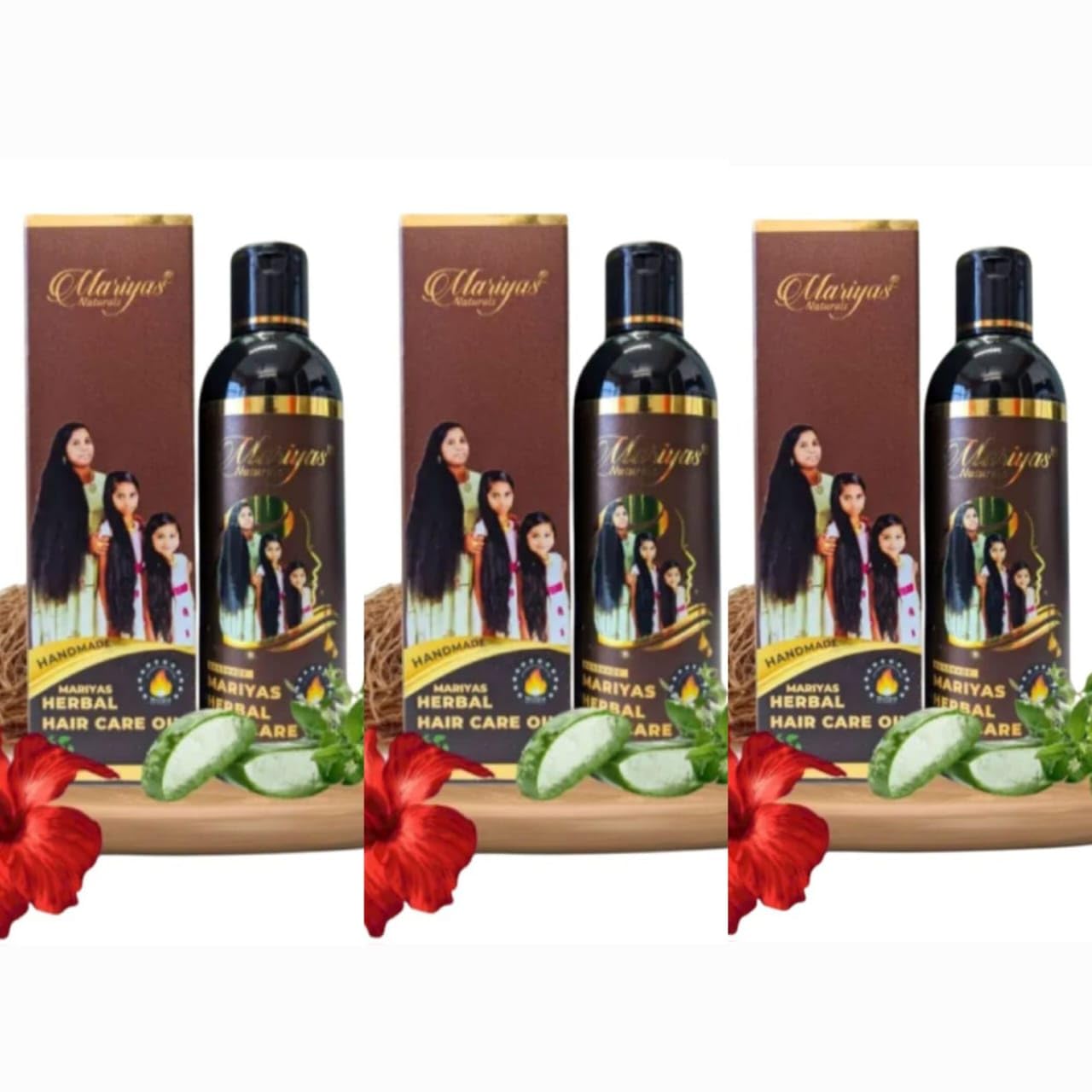 MARIYAS HERBAL HAIR CARE OIL Handmade Natural 600ml (3x200ml)