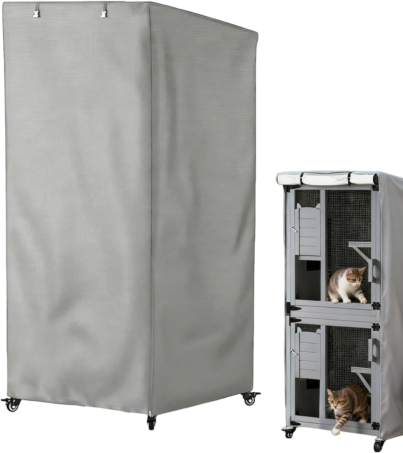 Outdoor Cat House Cover - Large Heavy Duty Full Coverage - Pet Cat Shelter Outdoor House Cover - for Balcony Garden Patio Park Residential Area Garage Barn Street Corner