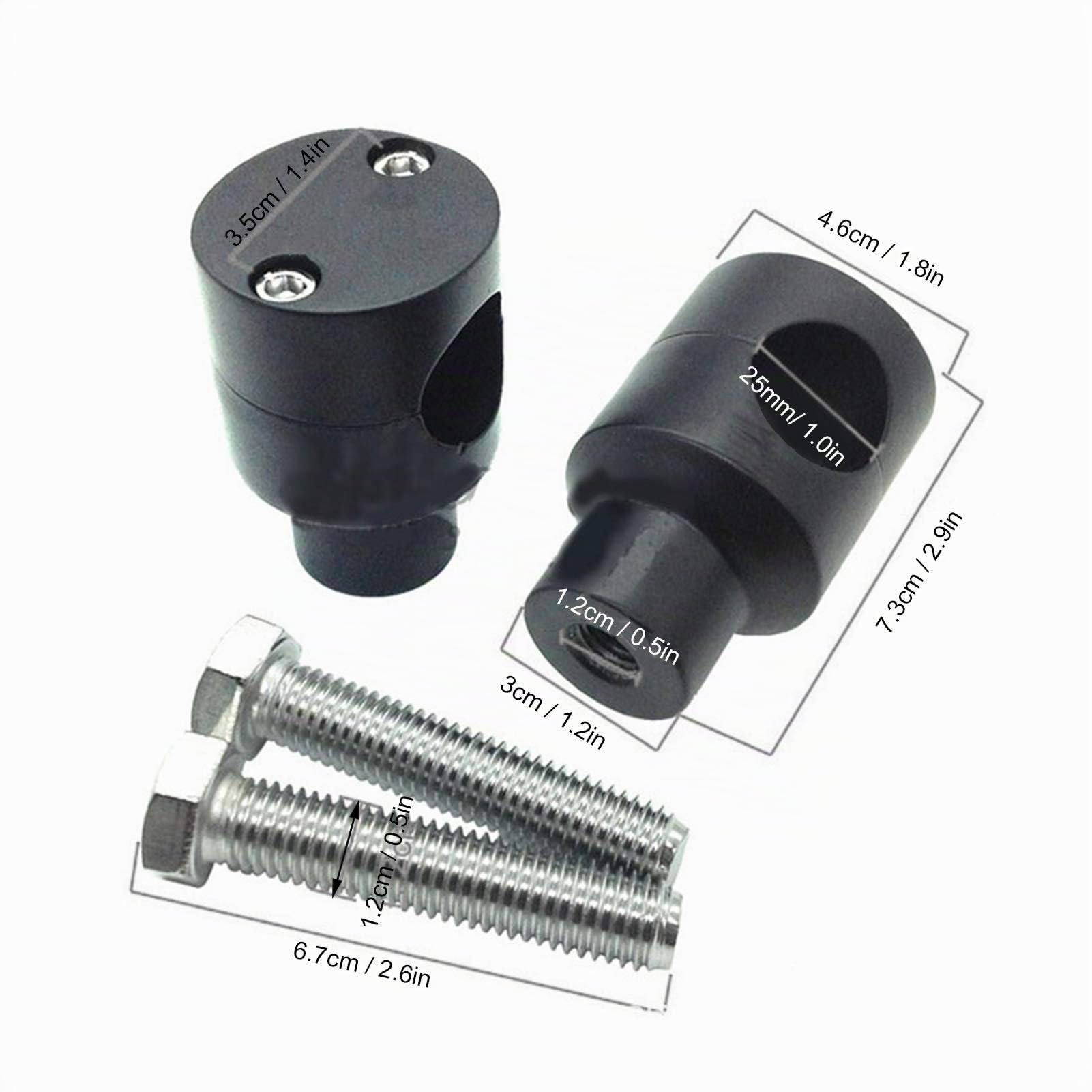 Yctze Riser de Guidon Circulaire Universel Pince de Guidon de Montage de Support Pièces de Moto 25mm/1,0 po