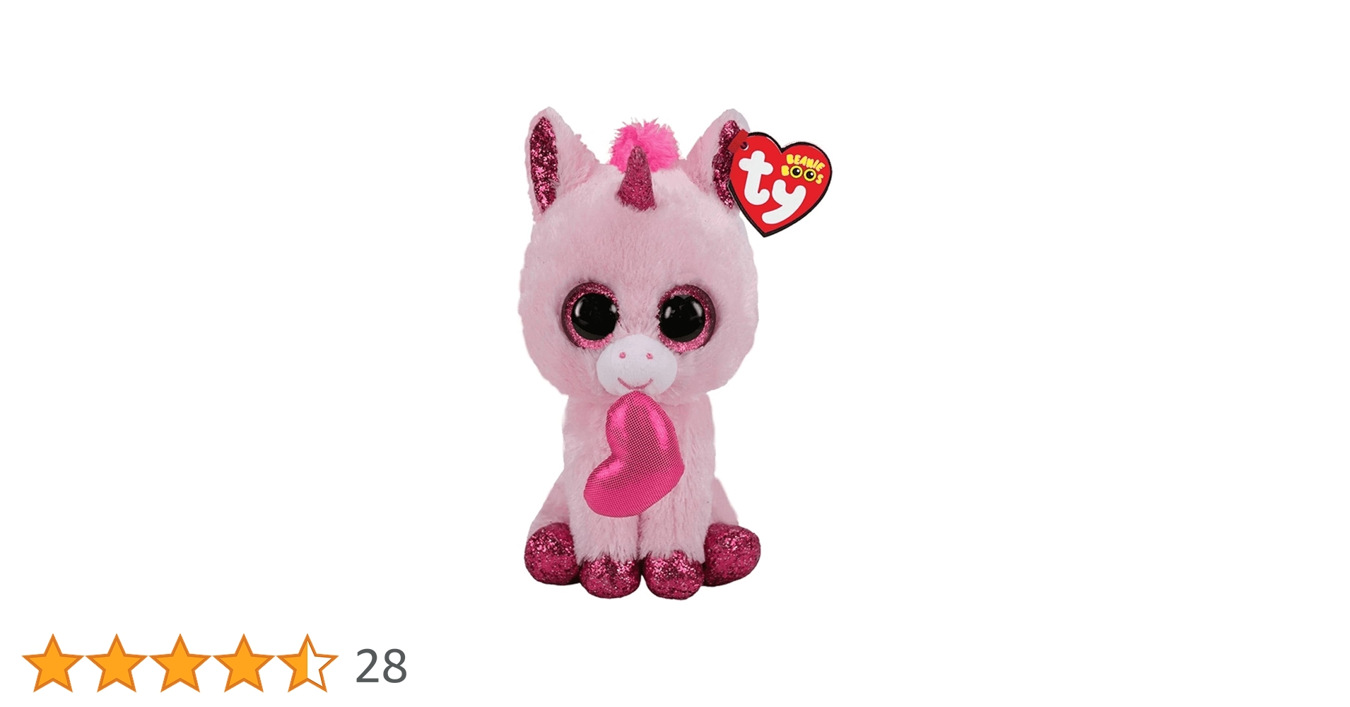 Ty 34101 Beanie Boos - DARLING - Pink Unicorn with Heart (13
