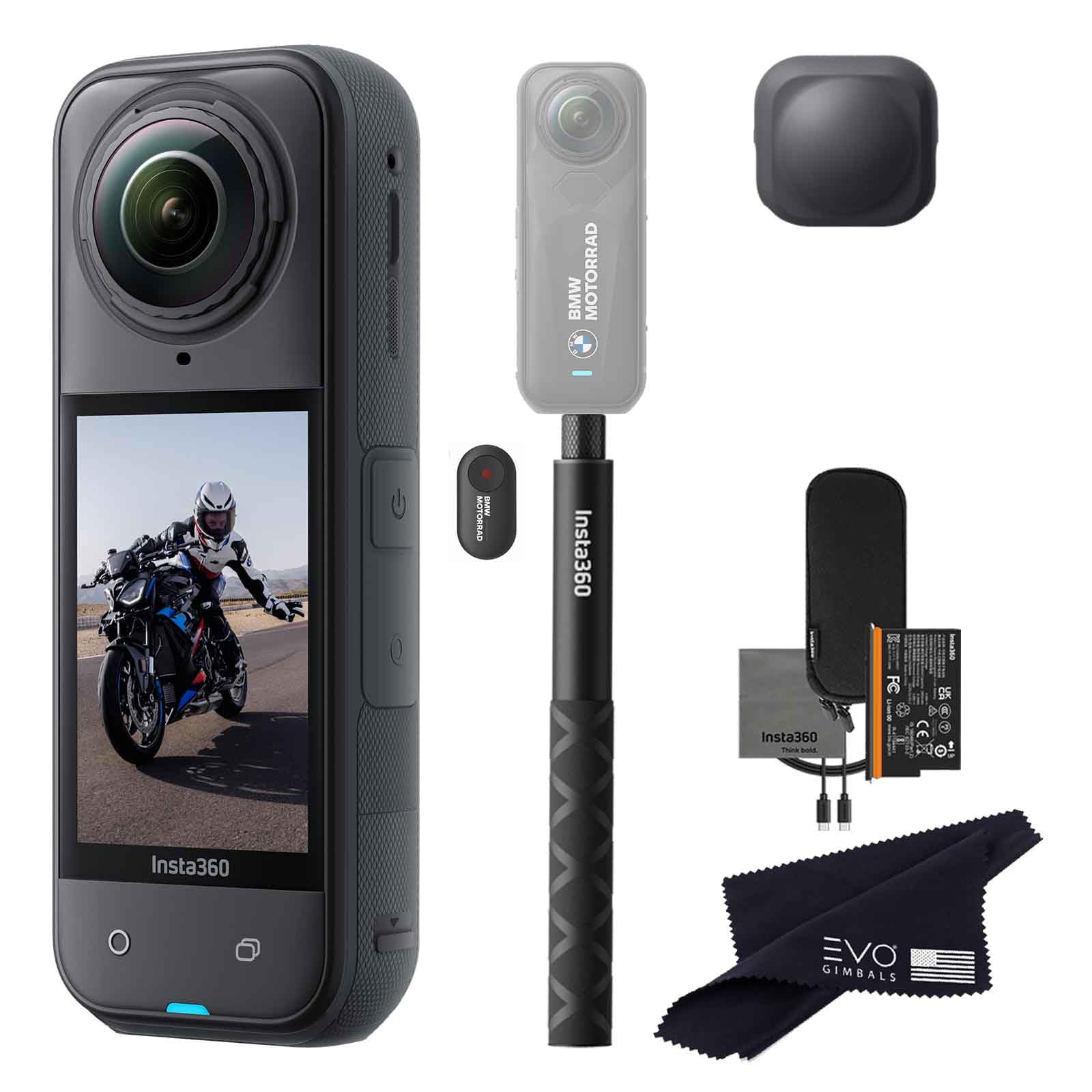 Insta360 X5 BMW Motorrad Limited Edition Basic Bundle-8K Waterproof 360 Action Camera with 1/1.28" 48MP Sensors, 8K 360 HDR Video, 72MP| Bundle