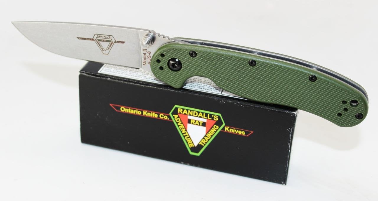 Ontario ON8881GR Rat Ii Liner Lock Knife, Green
