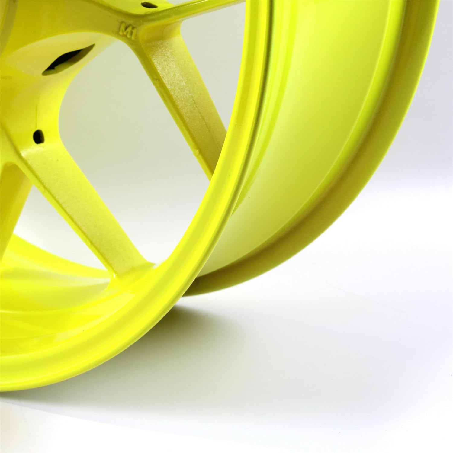 Neon Yellow Rear Wheel Rim and Brake Disc Rotor Compatible with Honda CBR600RR 2007-2017, Motorcycle Replacement Accessories Parts