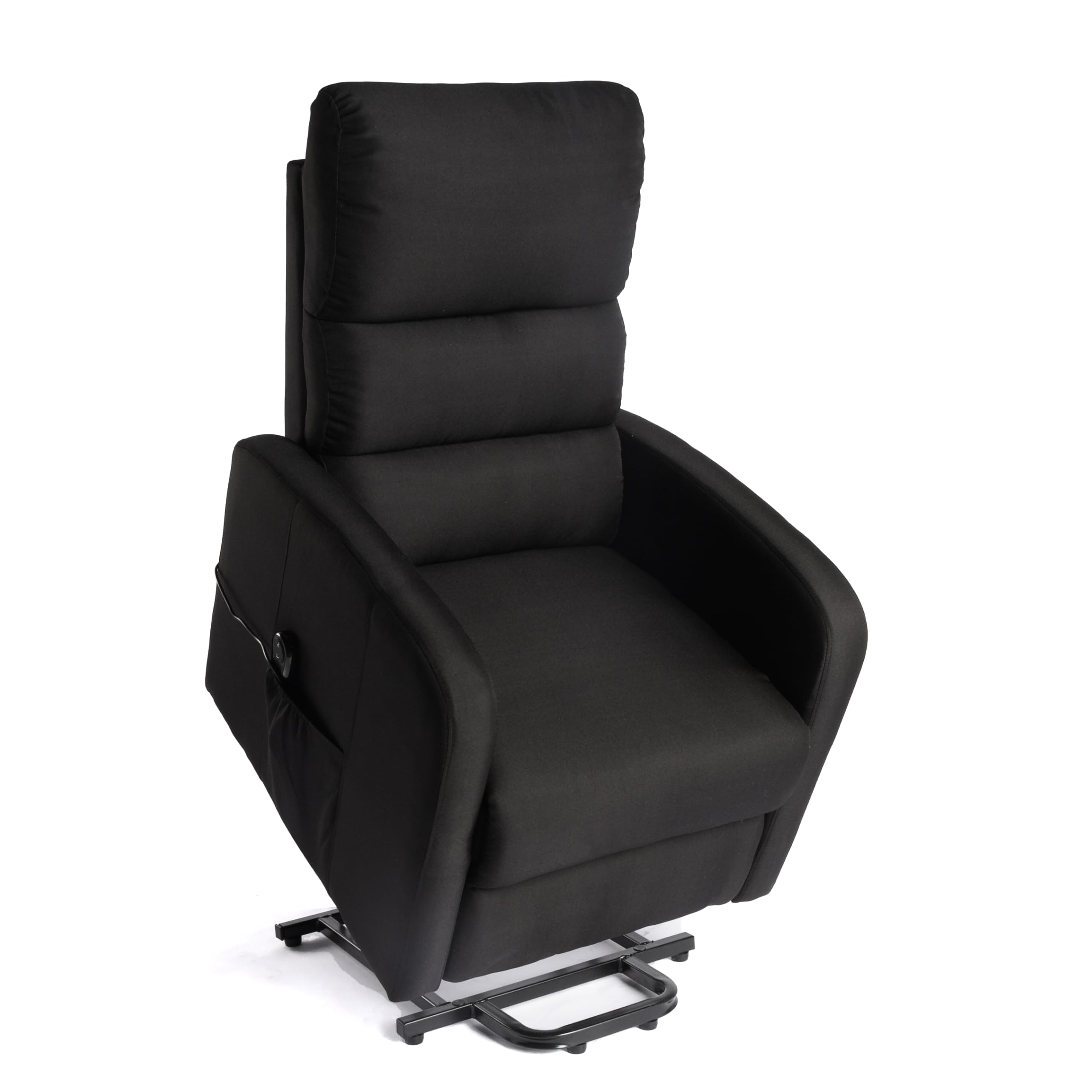 DUPI Sillón Relax Eléctrico Masaje Confort | Reclinable Elevable | Levanta Personas con Mando a Distancia | Sillón Eléctrico Reclinable | Tela Poliéster Microfibra | Negro