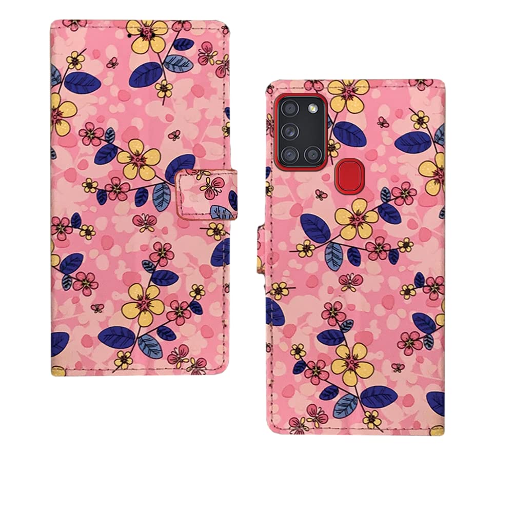 Pinaaki Enterprises Samsung Galaxy A21S Flip Case | Leather Finish Flip Cover |Designer Printed Flip Cover for Samsung Galaxy A21S - Pink Flowers (B0BNCD9SVZ) Amazon Price History, Amazon Price Tracker