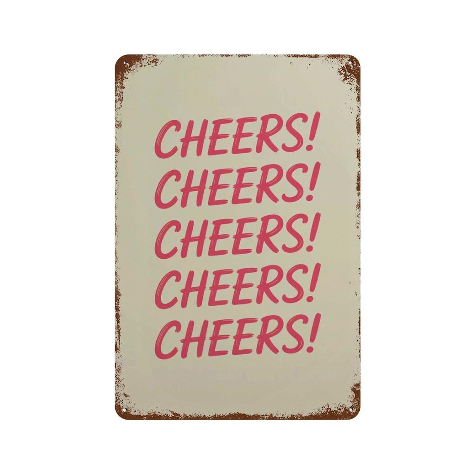 xiaoxiaoshen Cheers Py Funny Bar Cocktail Drinking Celebration Typography Wall Decor Art Metal Tin Poster Modern Home Decor Art Home Bar Shop Decorations Vintage Sign 30x20cm