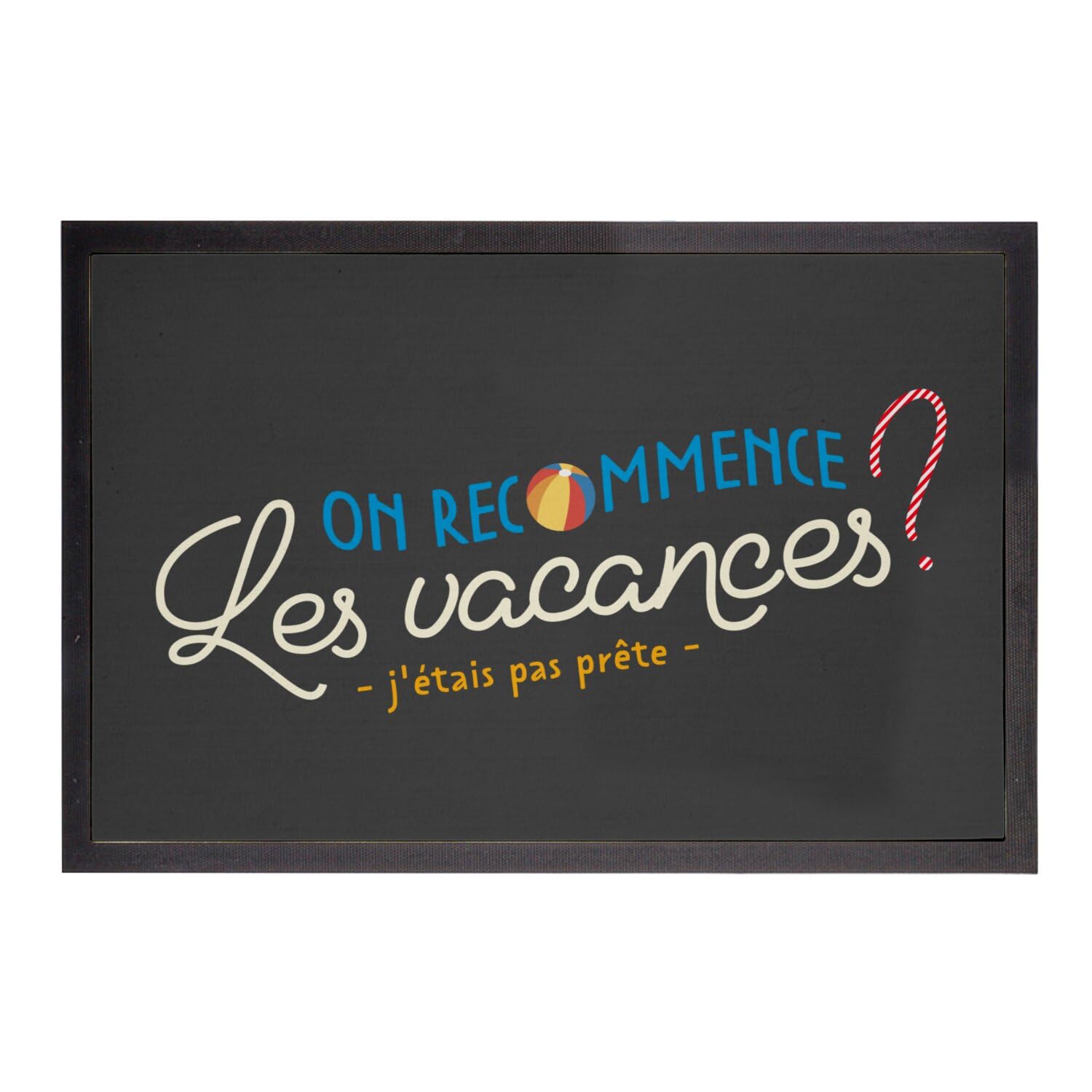 Paillasson noir grand format 75x50cm avec inscription humoristique durable pour hall d'entrée