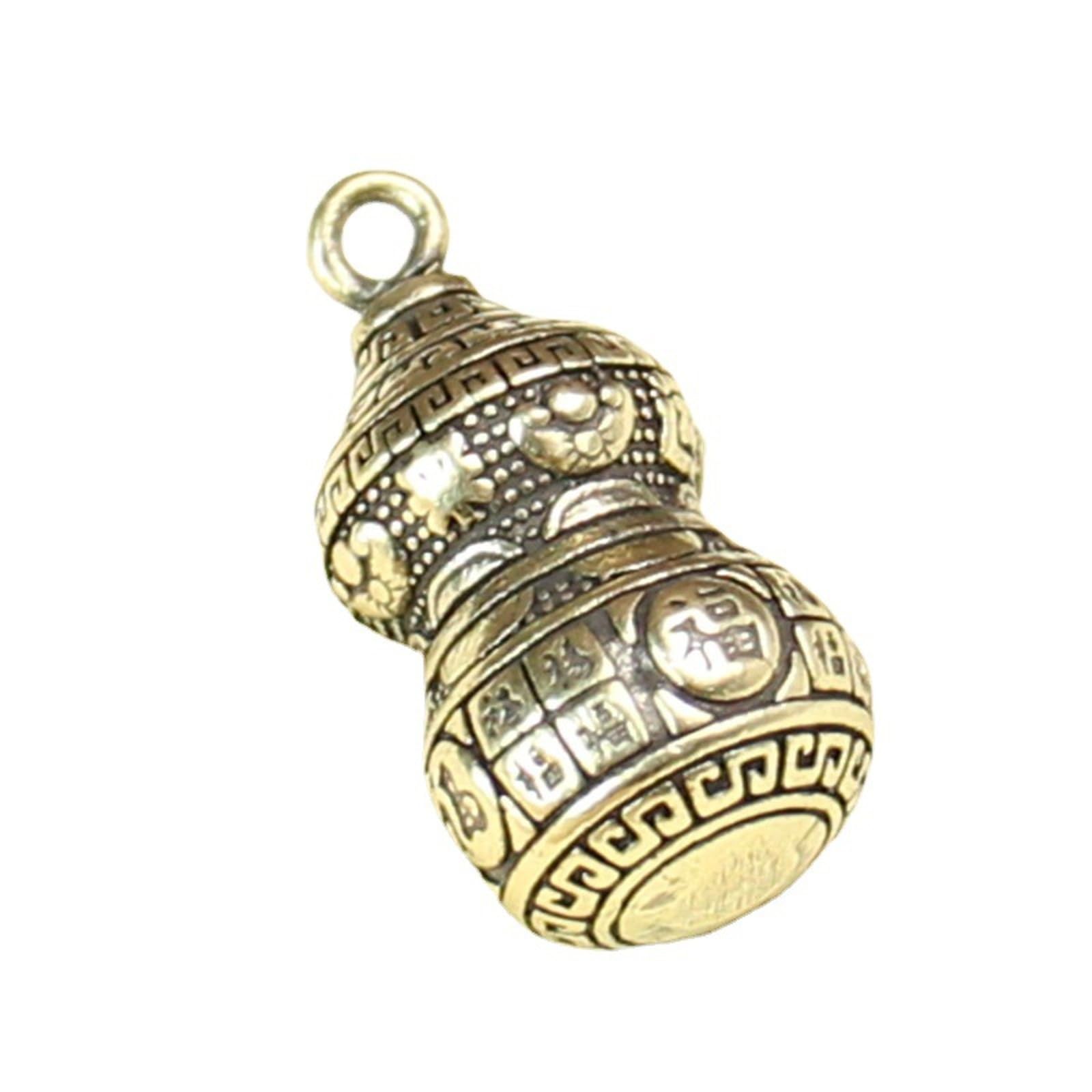 NBKLSWSUI Handmade Brass Copper Gourd Pendant Sculpture For Men's Office Desk&man Cave Vintage Decor Unique Feng Shui