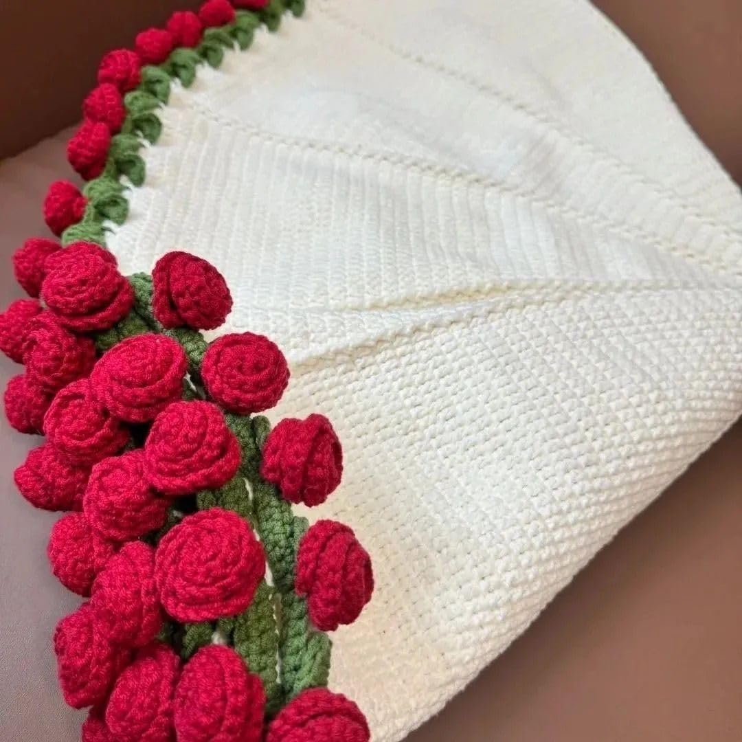 Amazon｜[POZEAL]花束ブランケット【完成品 直径60/80cm 21/33輪の花