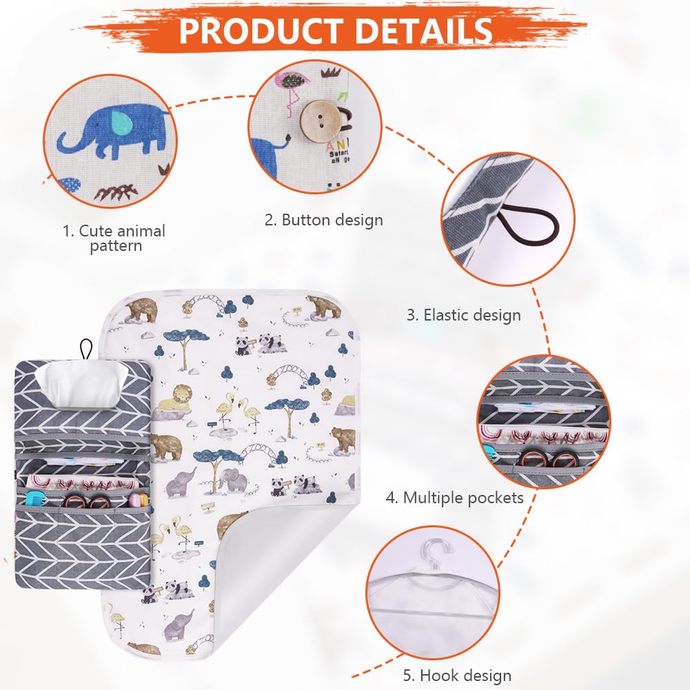 Aolso Diaper Bag Organizer and Cosmetic Bag 2in1, 2Pcs Infant Diaper Bag with Changing Pad - Image 3