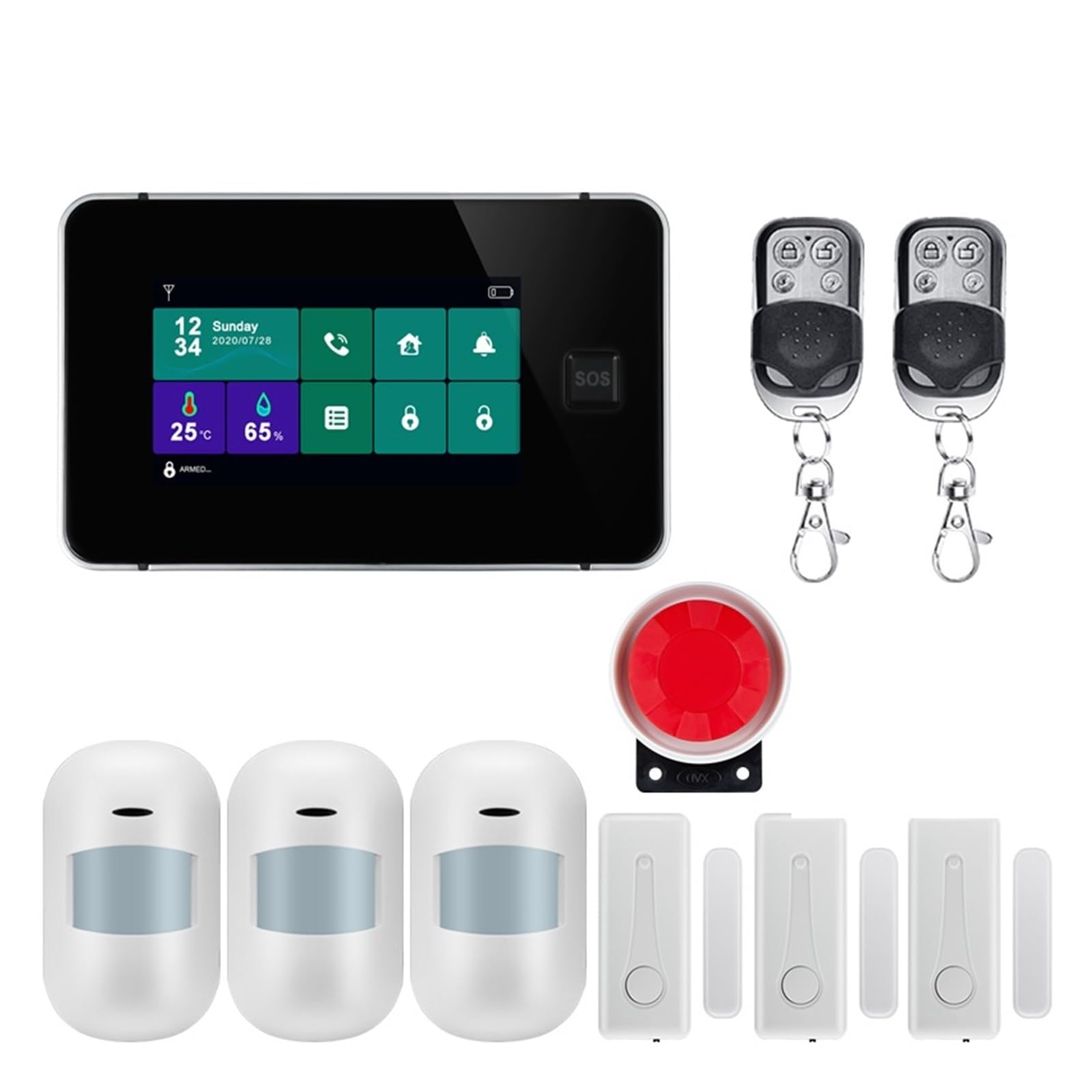 CUDTAPI Wireless GSM Home Security Alarm System For Tuya Smart 433mhz With Motion Sensor(W8B3)