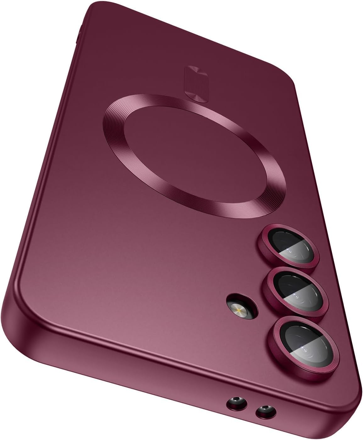 DIZORO Samsung A36 Case, Compatible with Mag Safe Back Cover, Matte Luxury Metallic Luster Flexible TPU Wireless Charging Shockproof Case with Camera Protector (Wine Red)-image-44