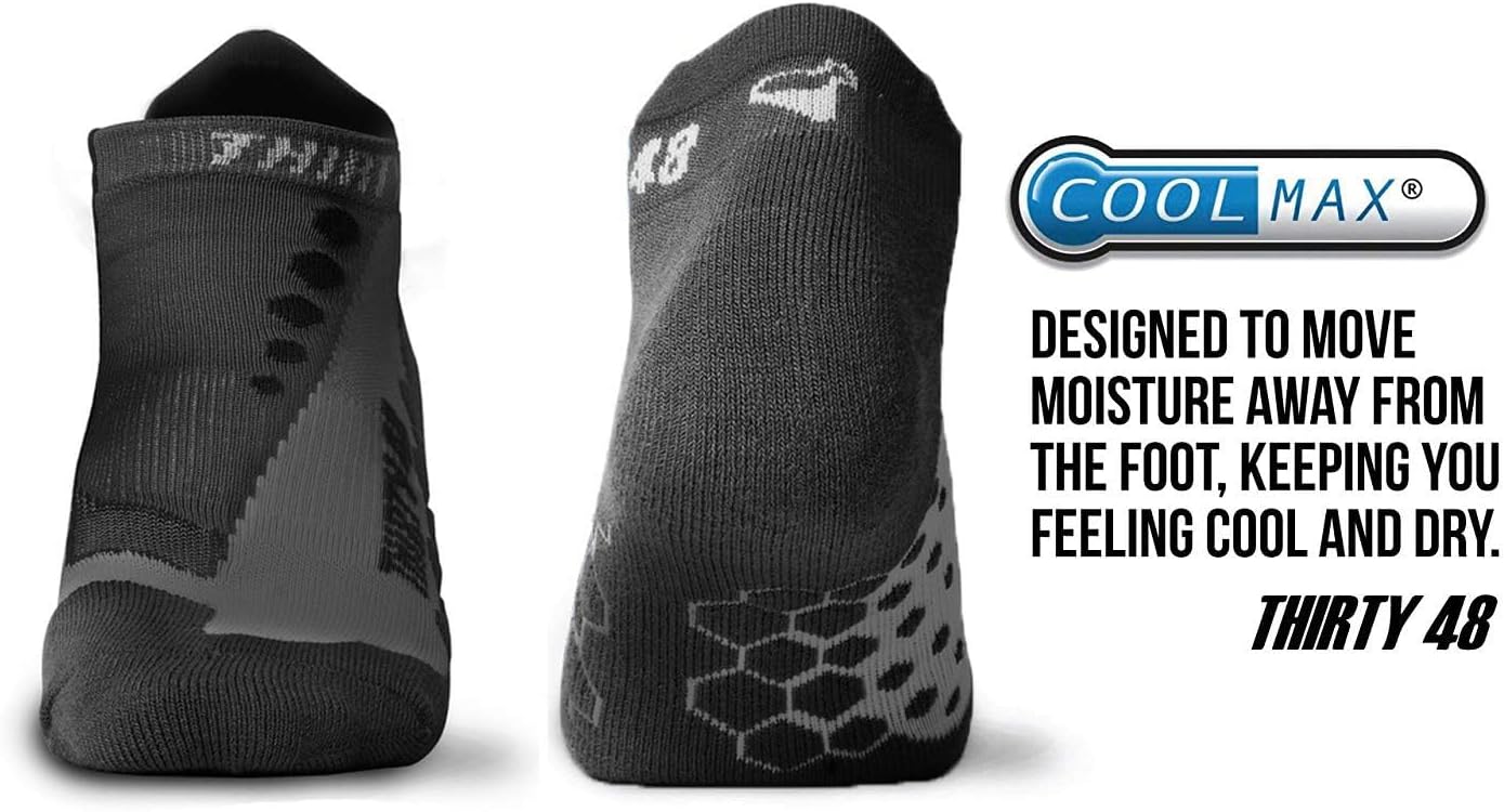 Thirty48 Running Socks for Men and Women Features Coolmax Fabric That Keeps Feet Cool & Dry - 1 Pair or 3 Pairs - Image 3