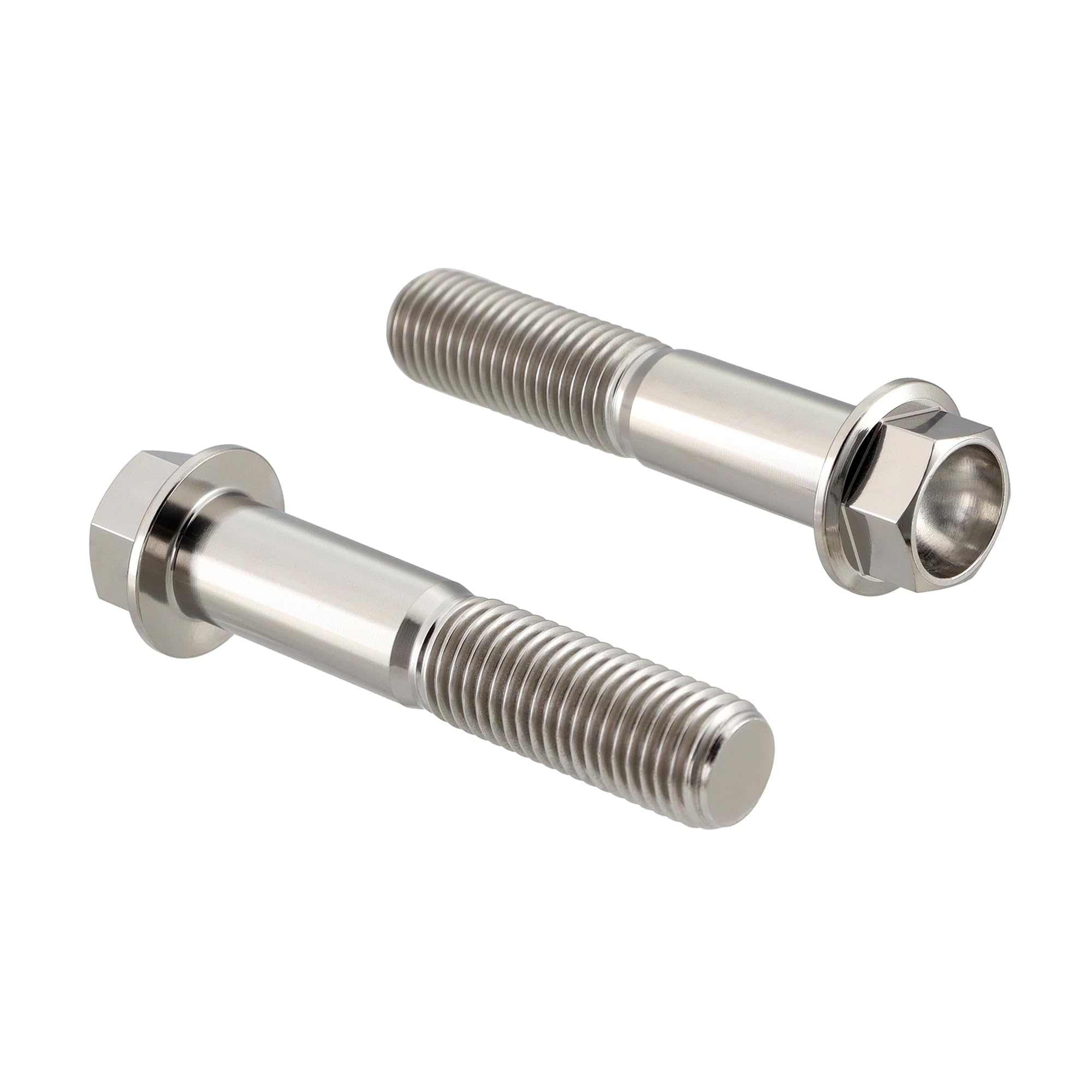 RISON-Titanium 2pcs Bulloni Flangiati Esagonali in Titanio M4 M6 M8 M10, Vite a Testa Esagonale con Flangia Vite di Fissaggio Bulloneria Viti a Brugola per Bici, Moto, Auto