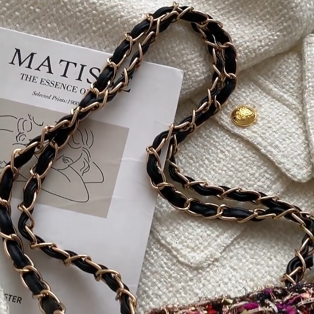 Bolso cuadrado de tweed para mujer, grande y con capacidad miniatura 7