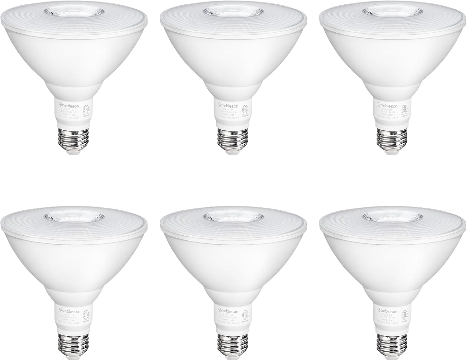 6-Pack Flood Light Bulbs, PAR38 LED Outdoor Flood Light Bulbs, (120W Equiv) Dimmable IP65 for Patio Yard Porch Driveway Garage, 3000K Warm Light 18W 1800LM E26 Base, ETL Listed W05R3P605