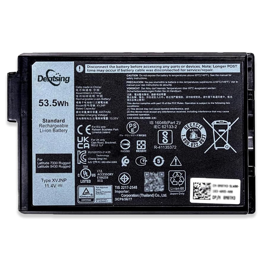 XVJNP Laptop Battery Compatible with Dell Latitude 5430 7330 Rugged Extreme P148G P148G001 P149G P149G001 Series 6JRCP 06JRCP M0TN3 0M0TN3 KD1CT 451-BCWQ 11.4V 53.5Wh