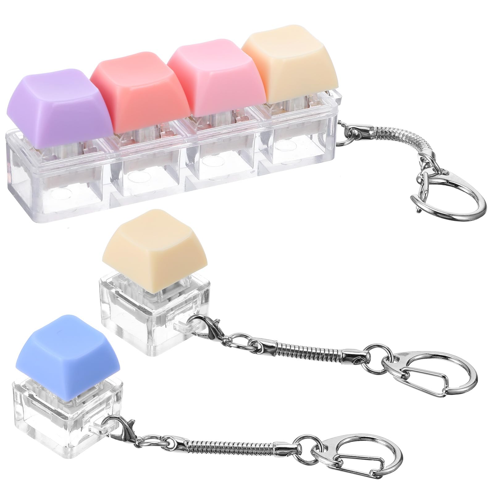 Lot De 3 Jouets Fidget Clavier – Porte-clés Anti-stress Avec Clics Mécaniques – Design Ergonomique En ABS – Cadeau Décompression