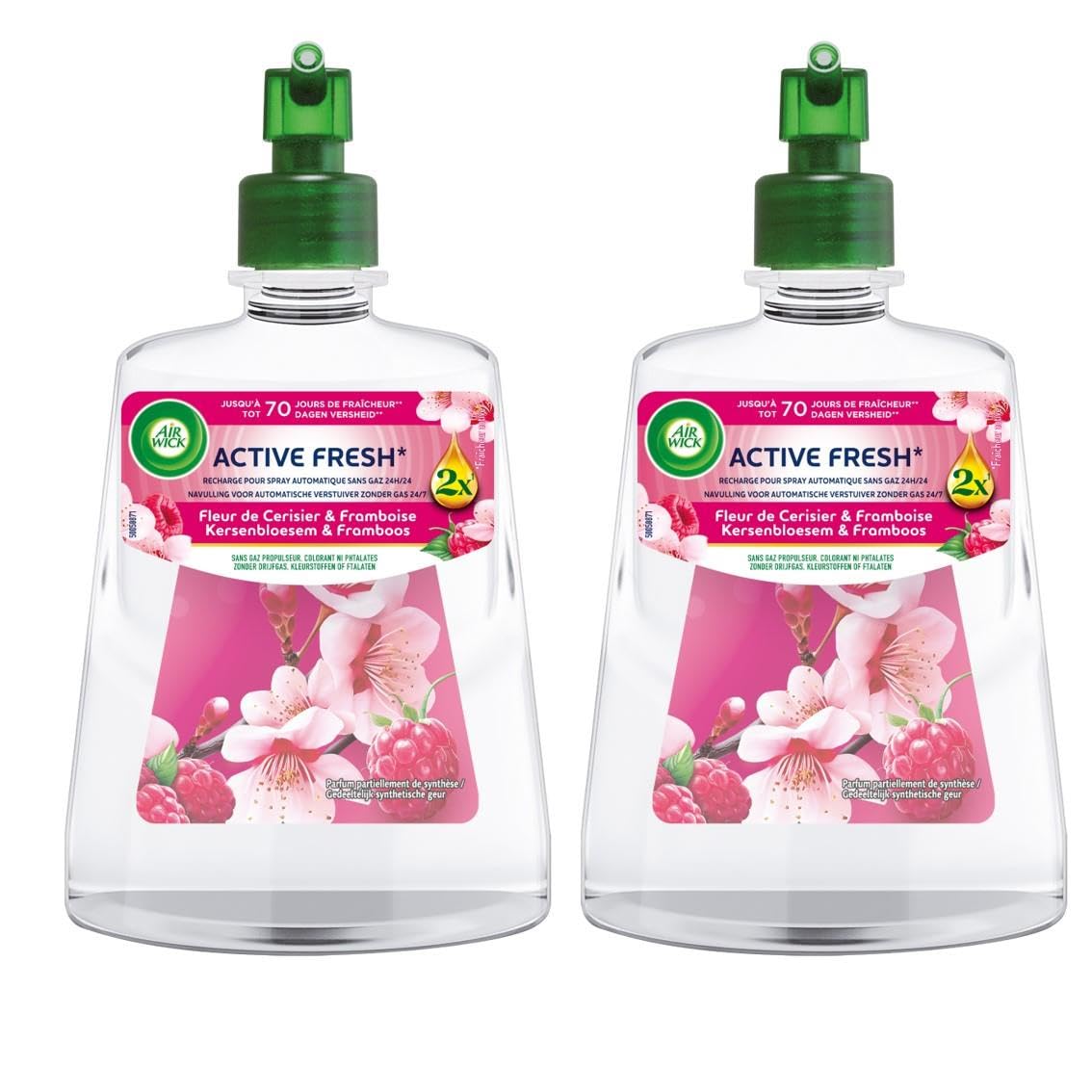Air Wick 2 Nachfüller für Automatik Spray ohne Gas Kirschblüte und Himbeere