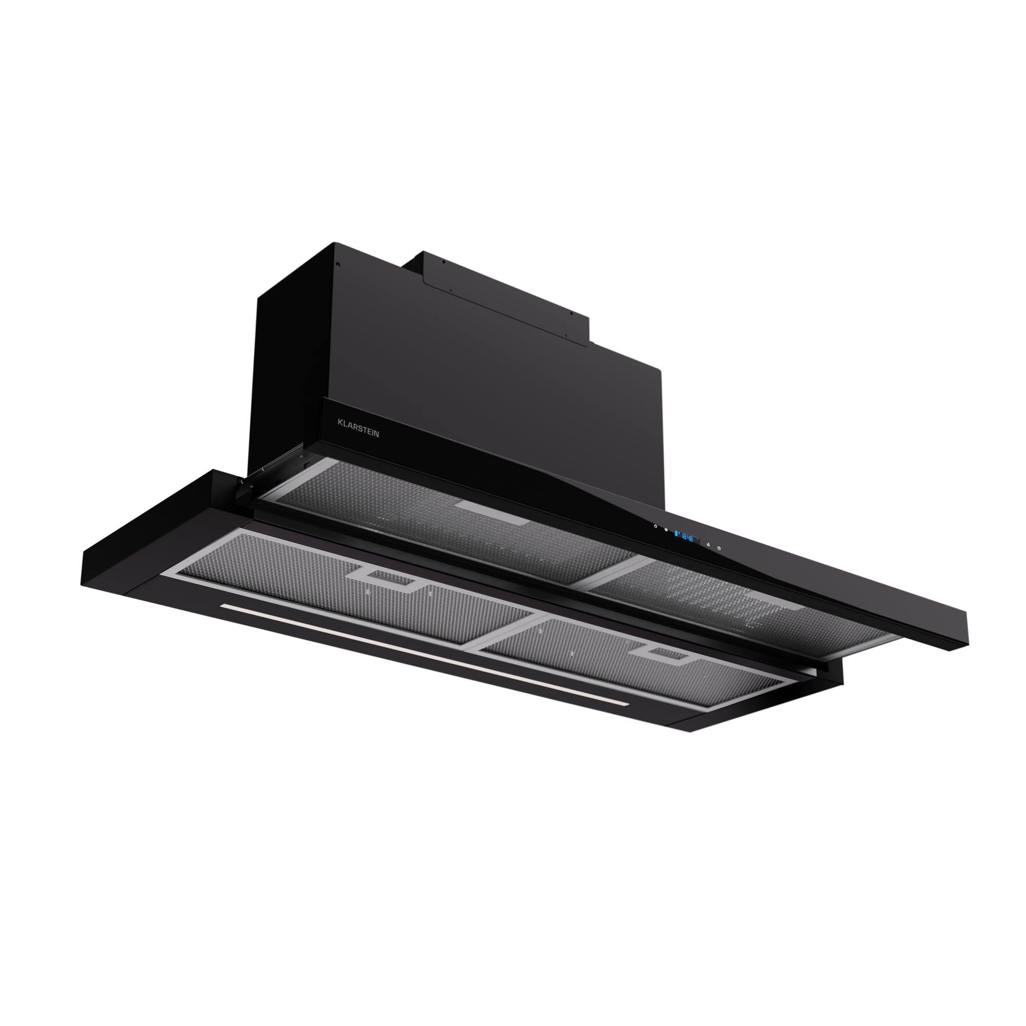 Klarstein Wbudowany okap kuchenny 90 cm, okap kuchenny z filtrem, aluminiowy okap kuchenny można myć w zmywarce, wbudowany okap z przepływem powietrza 640 m³/h, LED, okap z kontrolą dotykową