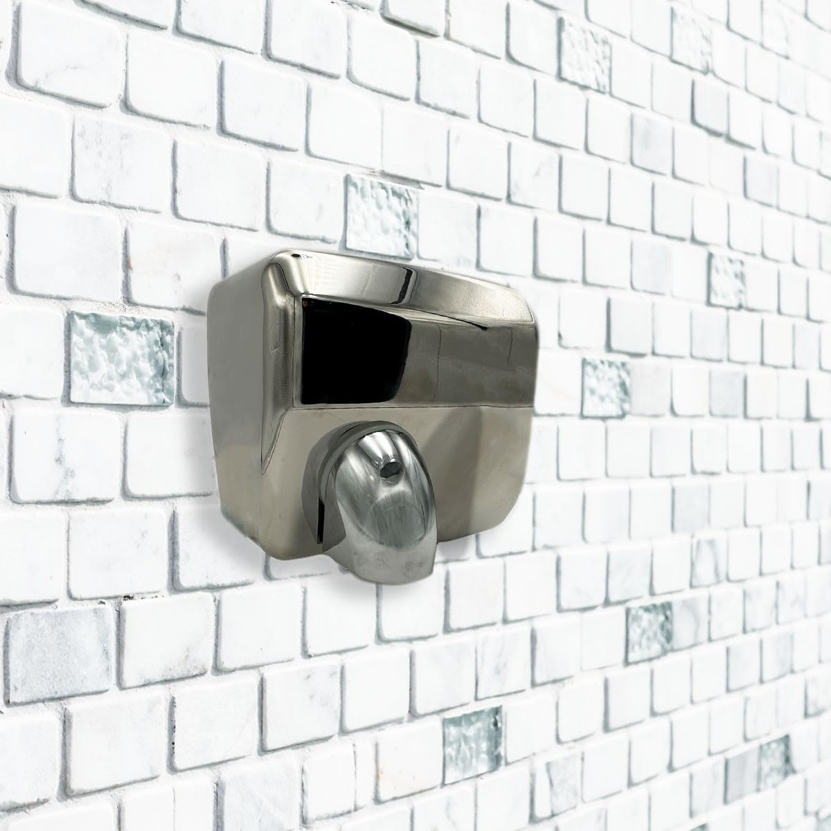 Sèche-Mains Professionnel Electrique Automatique INOX chromé a air pulsé 2300 W Anti vandalisme à tête orientable