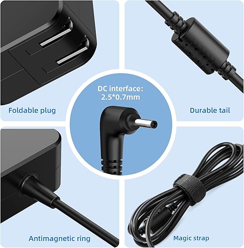 Miniatura 5 de Syfrufo Cargador para portátil de 26 W compatible con Samsung Chromebook 3 2, XE500C13 XE500C13-K03US XE500C13-K02US XE500C13-K04US, adaptador de