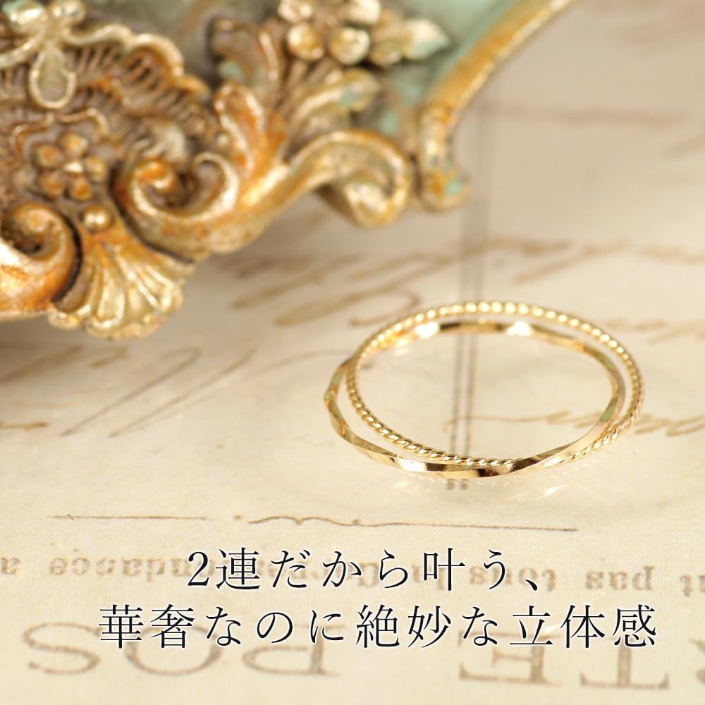 Amazon | [PRECIOUS JEWELRY] イエローゴールド k10 10金 二連
