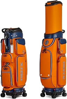 HELIX-Golf Golf Cart Bag, Easy to Carry, Retractable Golf Club Cart Bag with Locking Wheels Chassis and Latest Integrated Handgrip.