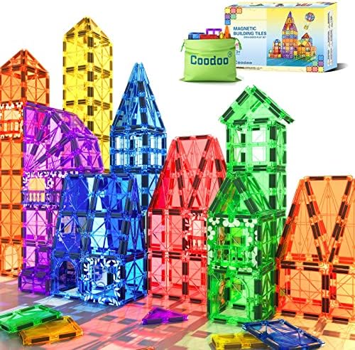 Magnetic Building Tiles Kids Toys STEM Magnetic Blocks Sensory Toys Kids Games Magnet Building Toys for Boys and Girls Aged 3+, Kids Brain Development Preschool Kindergarten Toddler Toys