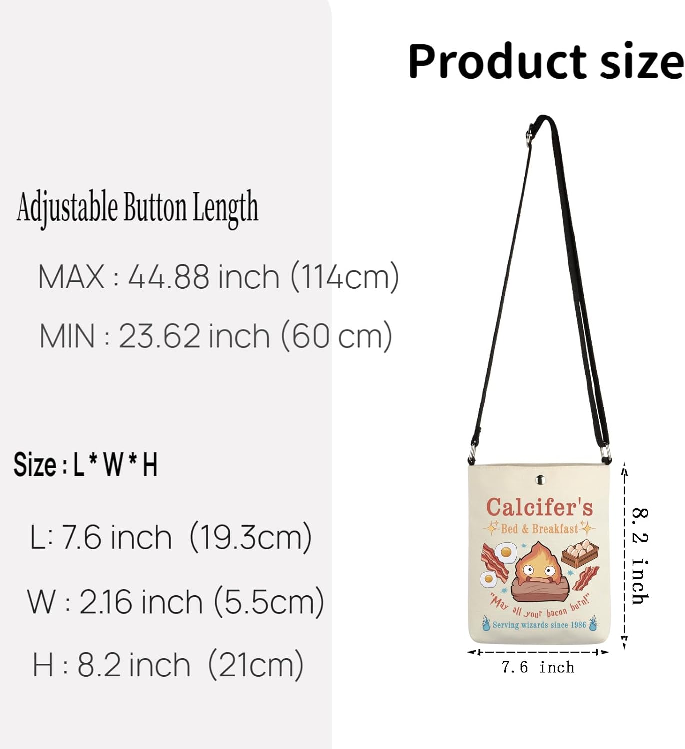TSOTMO Calcifer's Bed & Breakfast Crossbody Bag Anime Lover Gift for Women Mother Best Friend - Image 4