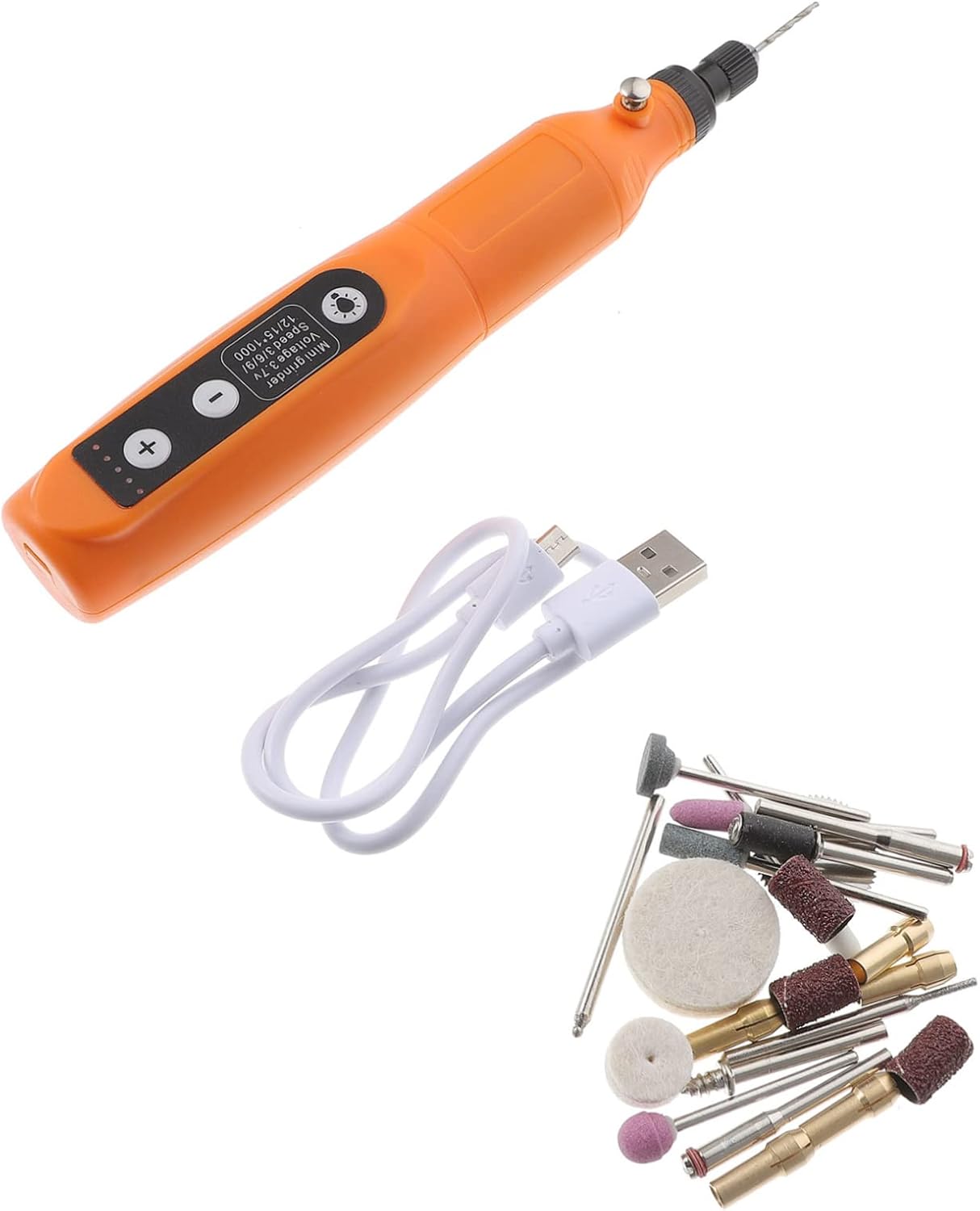 2sets Mini Cordless Rotary Tool Speed Settings and Built Lamp Lightweight Electric Tool for Sanding Polishing and Crafts Usb Rechargeable Nail