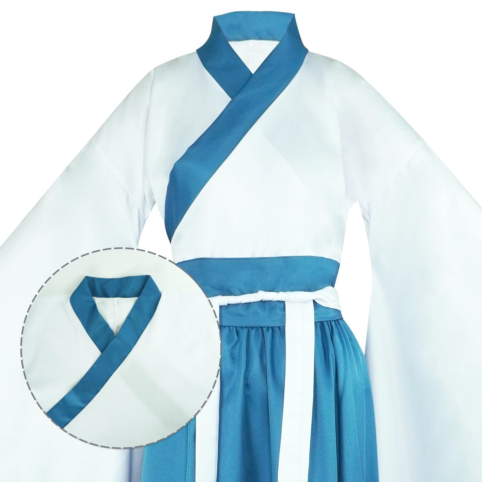 Robe Hanfu Femmes, Ensemble de Costumes Traditionnels Chinois, Brodées Hanfu à Col Croisé pour Cosplay Fête Mariage Spectacle (avec Accessoires)