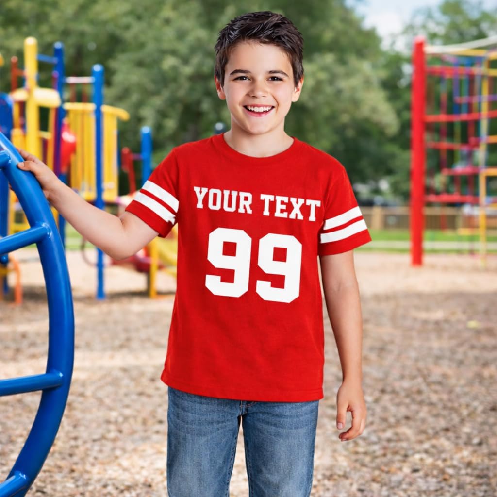 CRAZYDAISYWORLD Customized Toddler Youth Football Jersey | Personalized 2-Sided Custom Team Uniform | Round-Neck Jersey