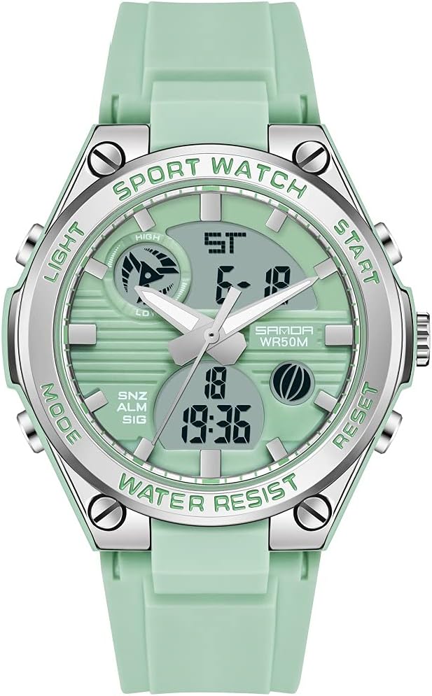 KXAITO Women’s Ladies Outdoor Waterproof Sports Watch Quartz Watch Fashion Bracelet Movement Analog-Digital Display Nurse Wrist Watches