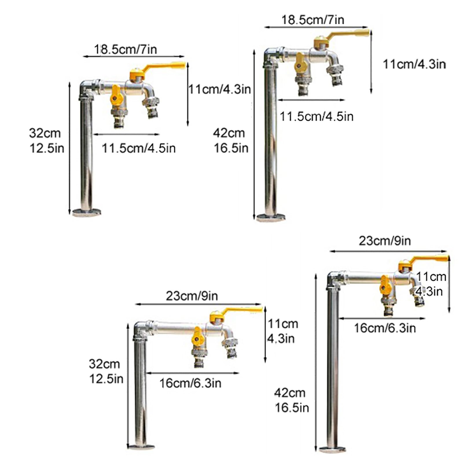 Générique Robinet extérieur antigel - Borne d'arrosage de Jardin antigel, rallonge de Robinet d'Eau résistante aux intempéries, Robinet de baignoire de Jardin autoportant (23 x 32 cm / 9 x 12,5 po)