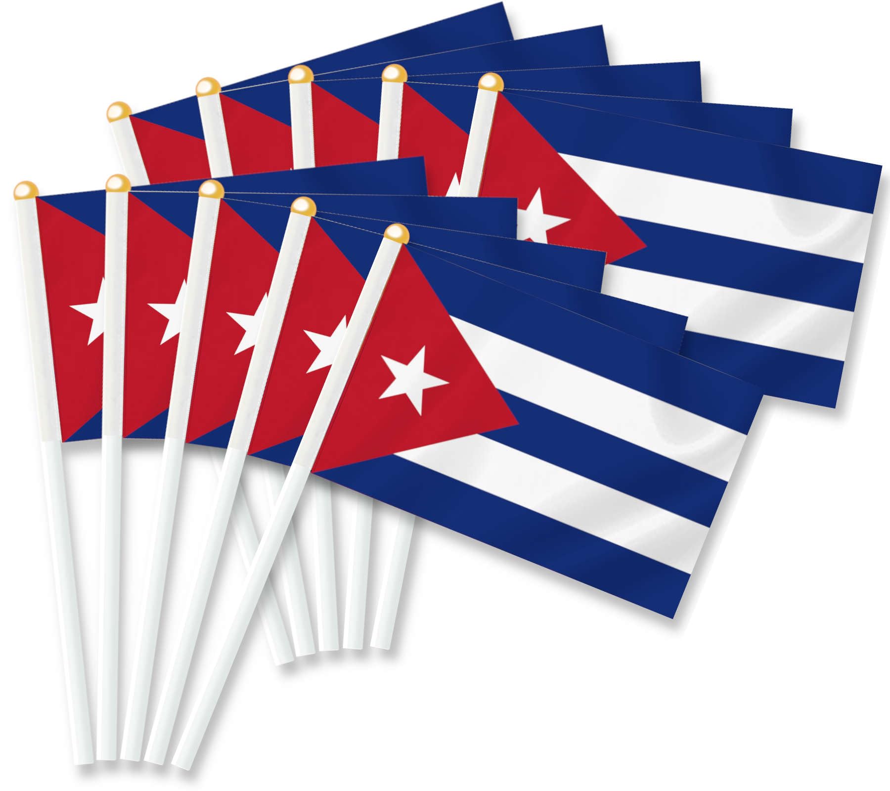 25 PCS Cuba Handheld Small Flag,Cuban Hand held Mini Decor Decoration Banner — image 1