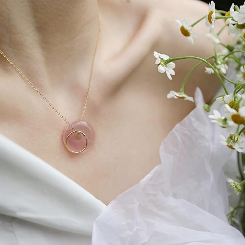 Miniatura 7 de BENECREAT Colgantes de piedra natural de disco de dona de 12 colores, dijes de dona de piedras preciosas redondas planas (0.709 x 0.177 in)