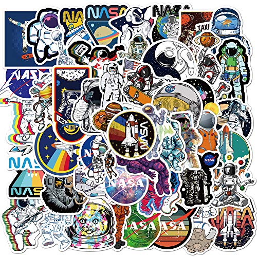 50PCS NASA Stickers,Space Explorer Stickers Astronaut Stickers for Water Bottle for Water Bottle Computer Phone Car Luggage Decals