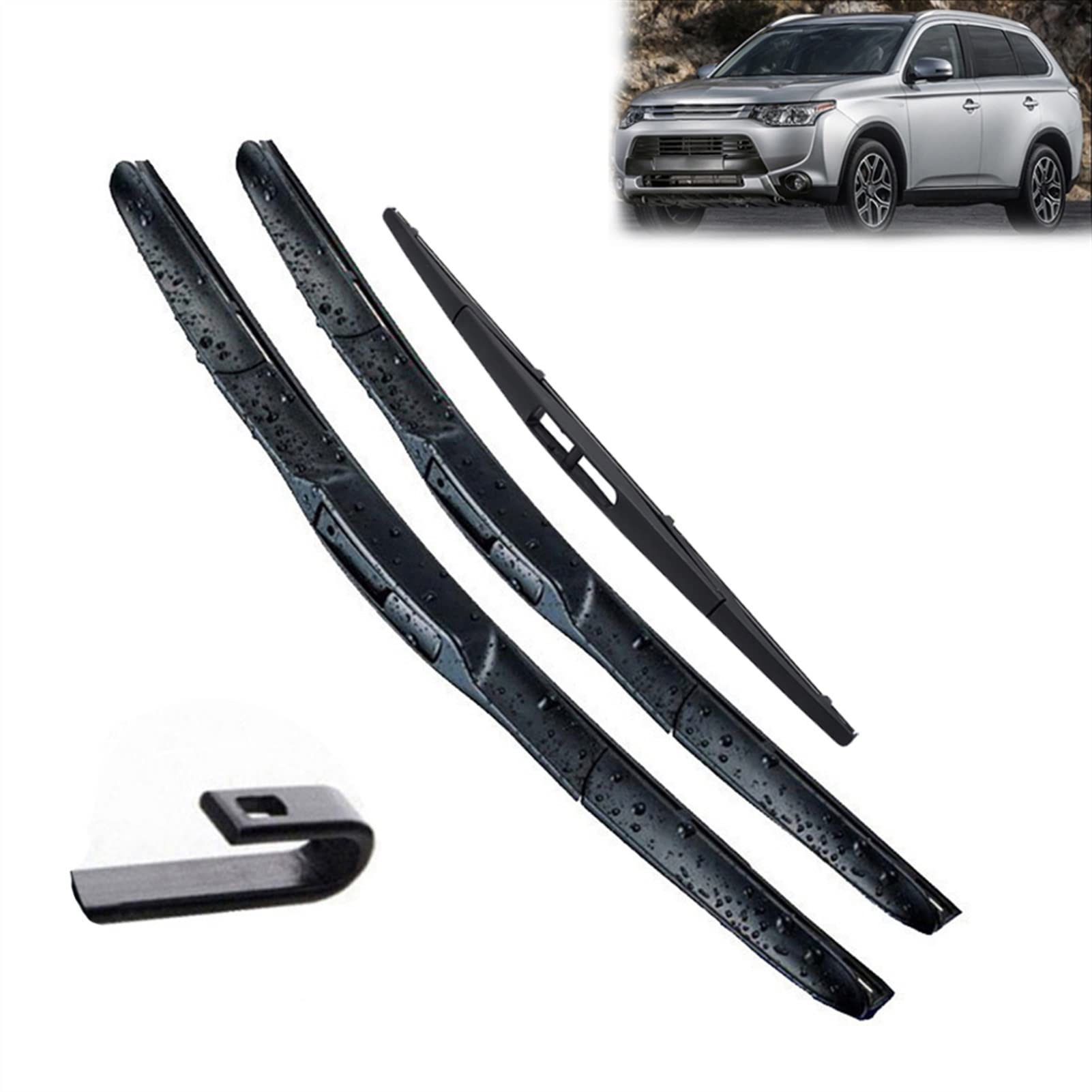 Para Mitsubishi Para Outlander MK3 2013-2016 2017 2019, Limpiaparabrisas Delantero Y Trasero, Juego De Escobillas, Parabrisas De 26 "+ 18" + 12" Parabrisas