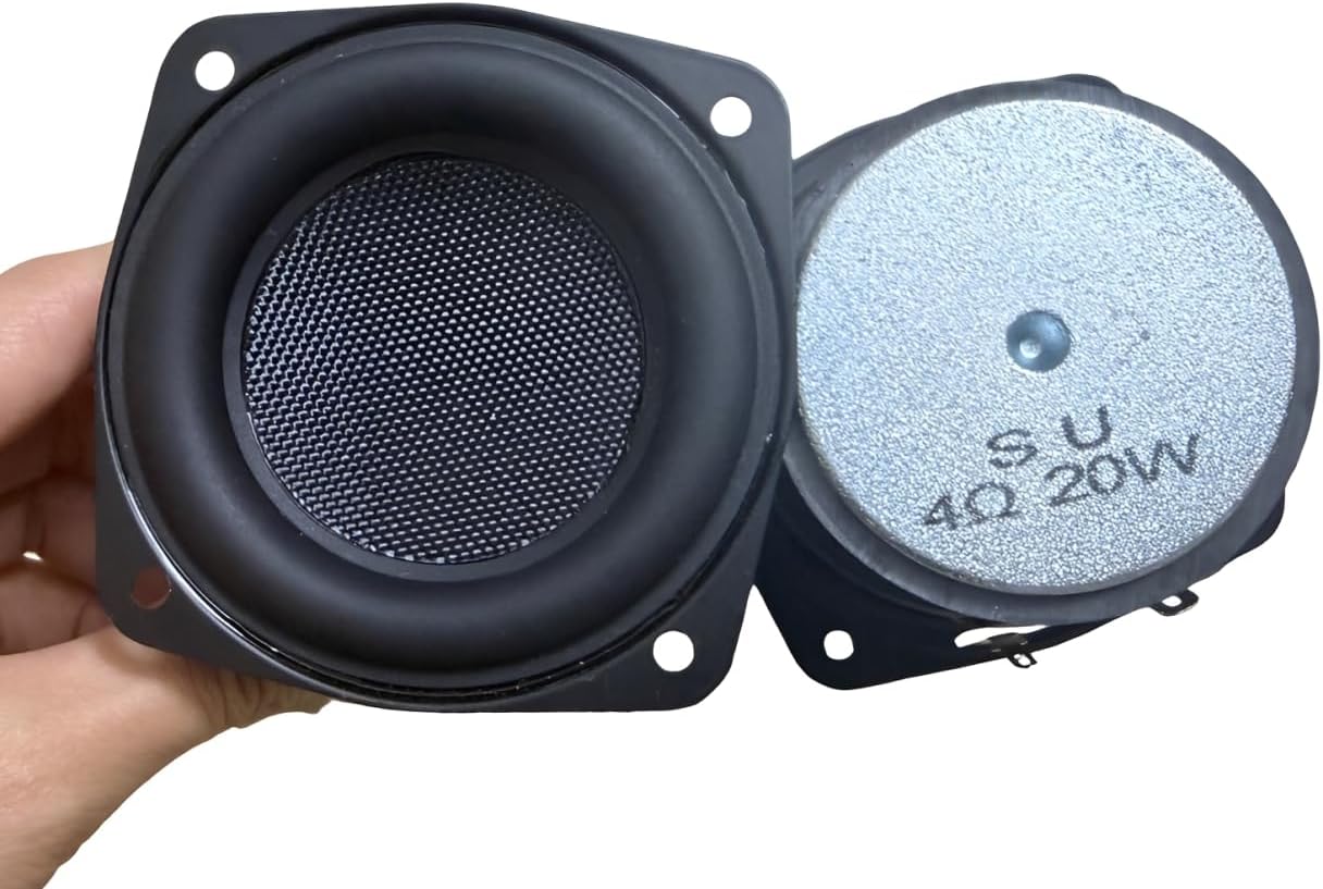 3 inch Woofer Speaker, 2Pcs 20W 4Ohm Speakers Cone for DIY Woofer Speaker Car Audio Subwoofer Stereo Loudspeaker Systems